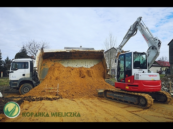 uslugi koparka wynajem koparki Wieliczka Niepolomice Myslenice Bochnia gdow Krakow prace ziemne